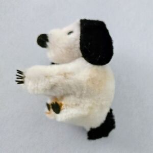 Plush Black and White Dog Christmas Tree Hug Clip On Ornament